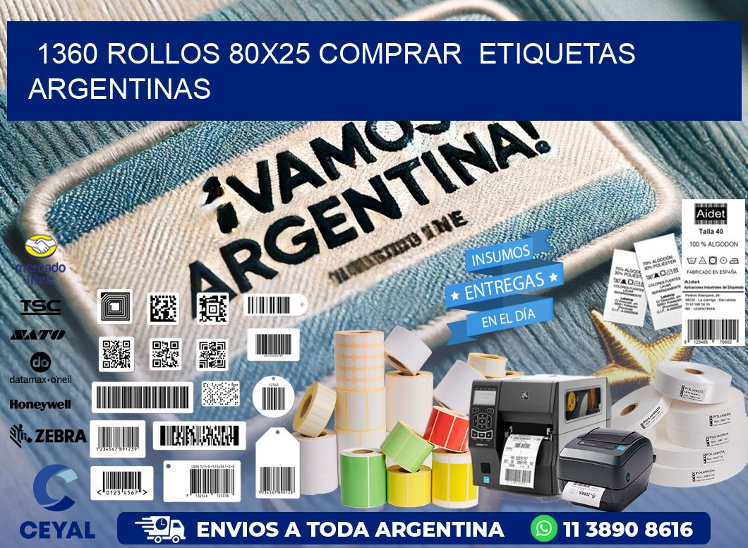 1360 ROLLOS 80X25 COMPRAR ETIQUETAS ARGENTINAS
