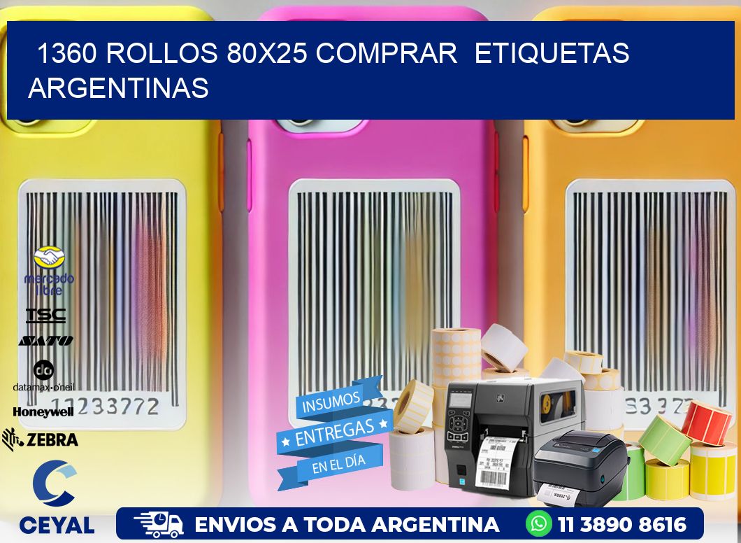 1360 ROLLOS 80X25 COMPRAR ETIQUETAS ARGENTINAS