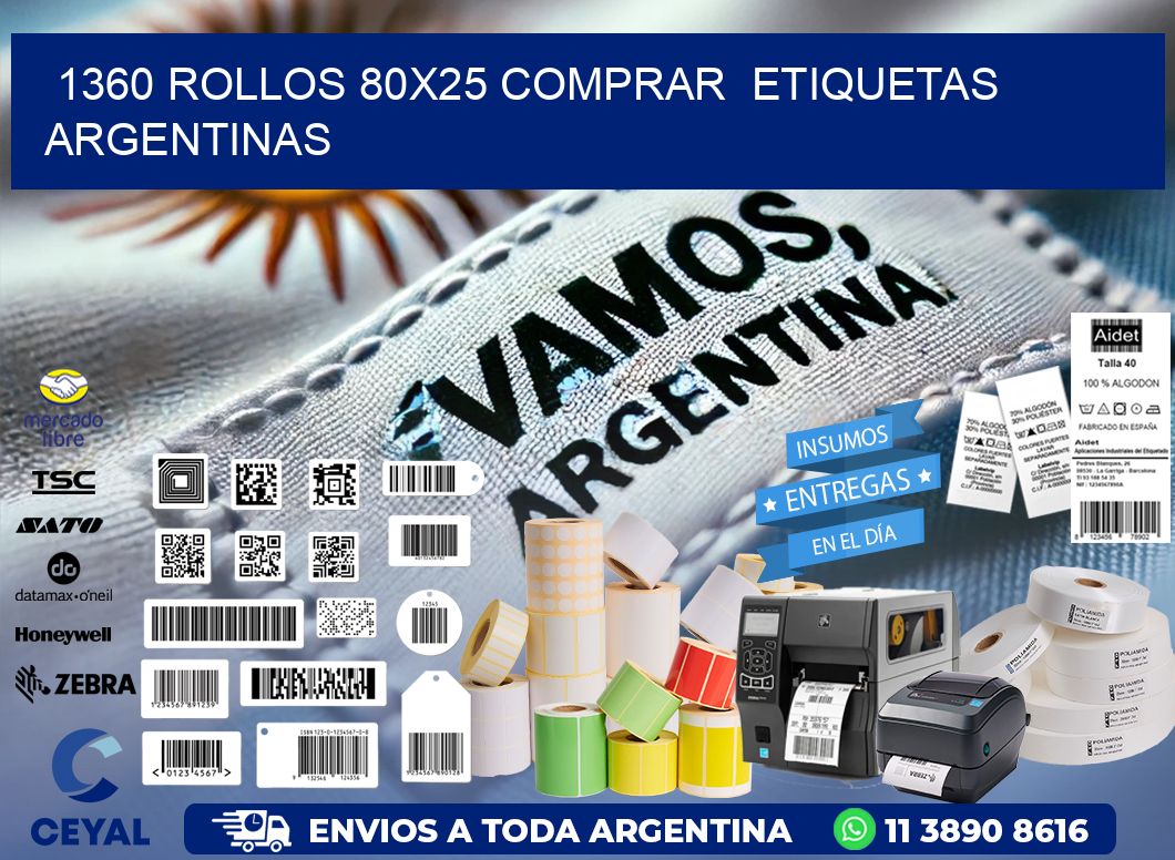 1360 ROLLOS 80X25 COMPRAR ETIQUETAS ARGENTINAS