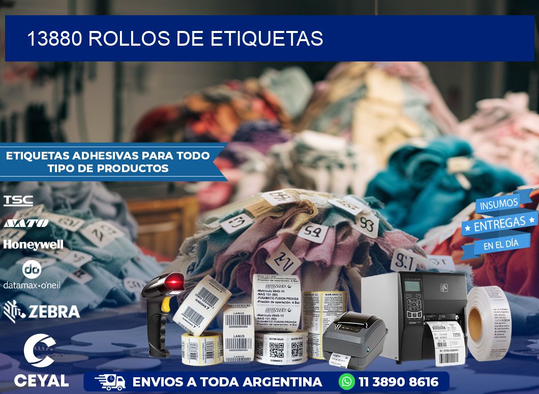 13880 ROLLOS DE ETIQUETAS