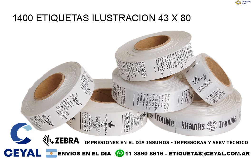 1400 ETIQUETAS ILUSTRACION 43 x 80