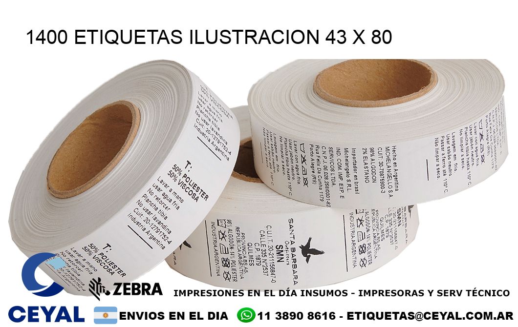 1400 ETIQUETAS ILUSTRACION 43 x 80