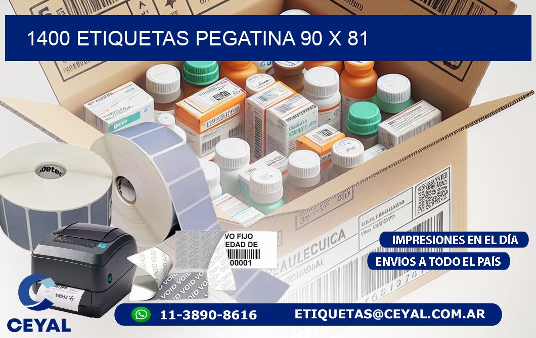 1400 ETIQUETAS PEGATINA 90 x 81