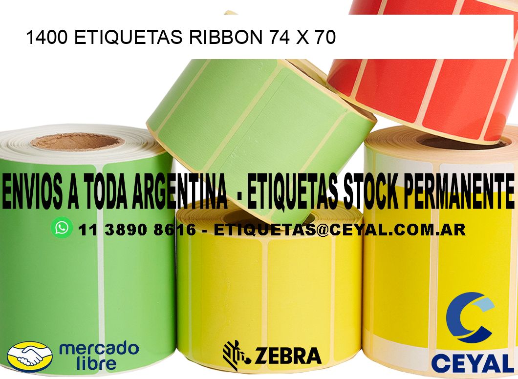 1400 ETIQUETAS RIBBON 74 x 70