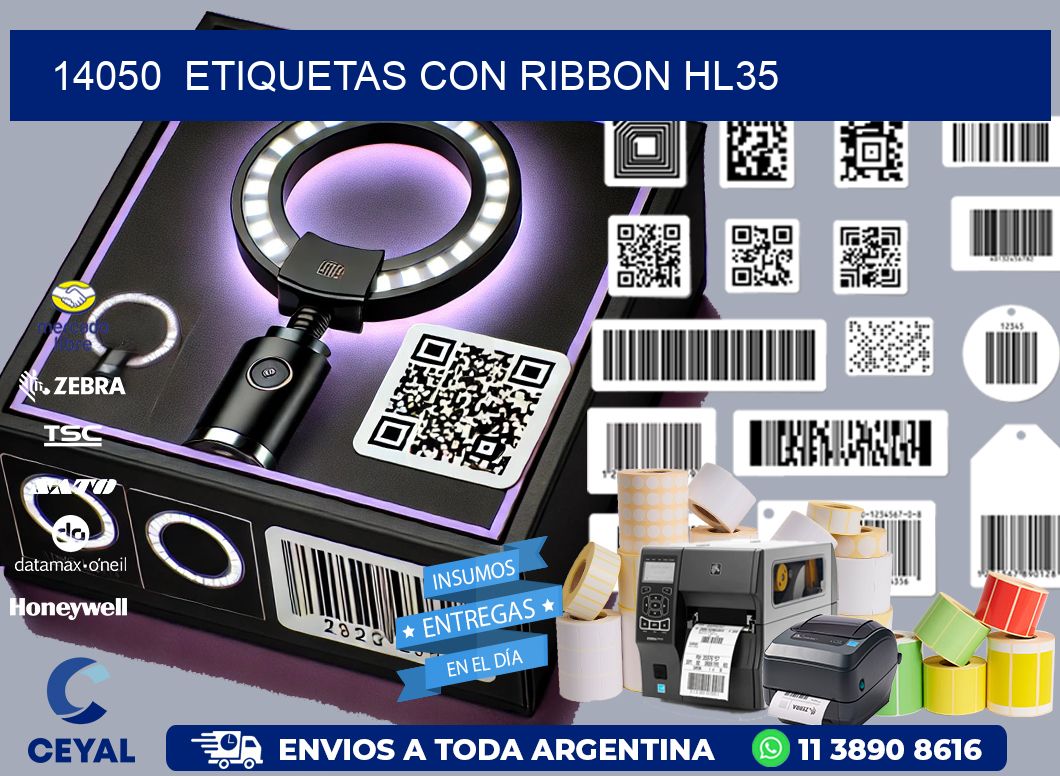 14050 ETIQUETAS CON RIBBON HL35