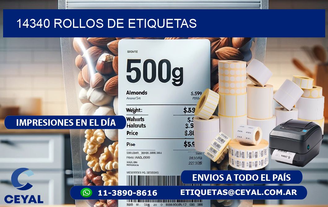 14340 ROLLOS DE ETIQUETAS