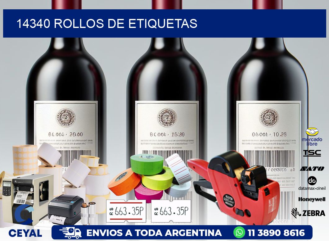 14340 ROLLOS DE ETIQUETAS