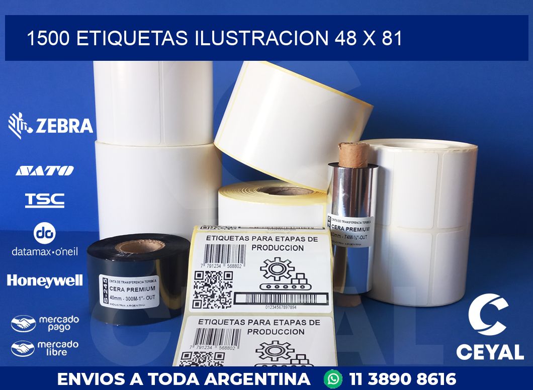 1500 ETIQUETAS ILUSTRACION 48 x 81