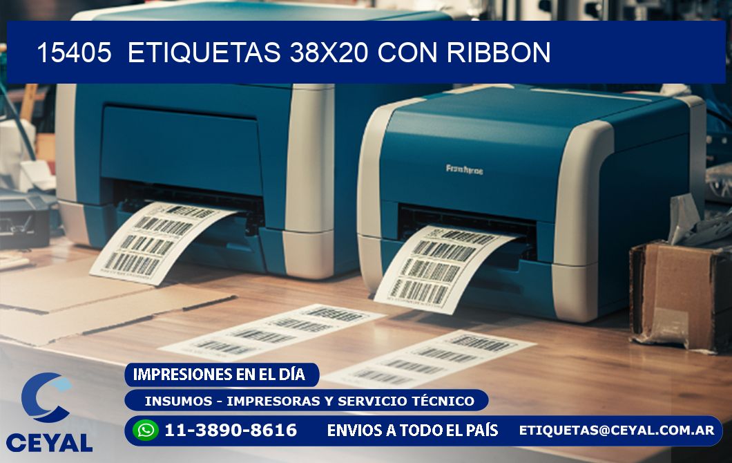15405  ETIQUETAS 38X20 CON RIBBON