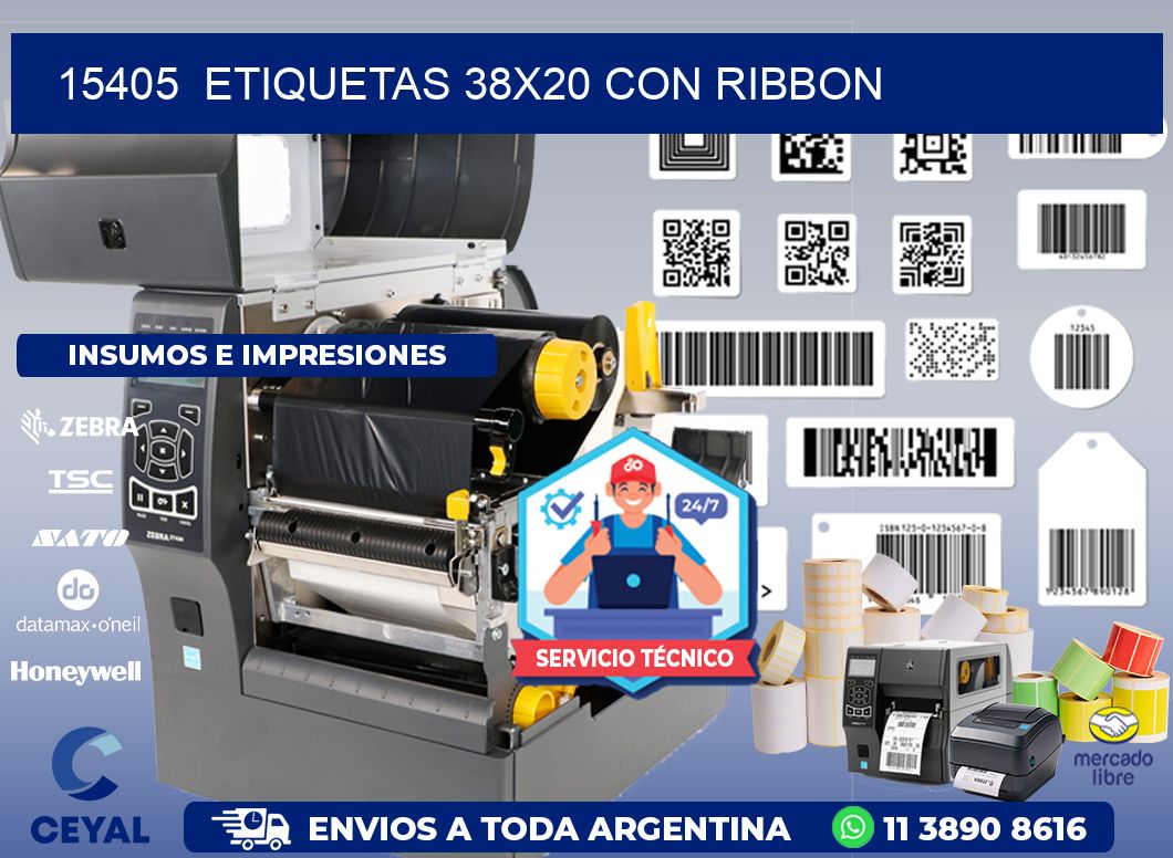 15405  ETIQUETAS 38X20 CON RIBBON