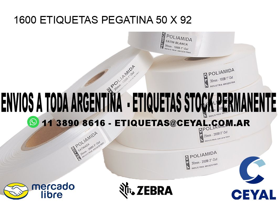 1600 ETIQUETAS PEGATINA 50 x 92