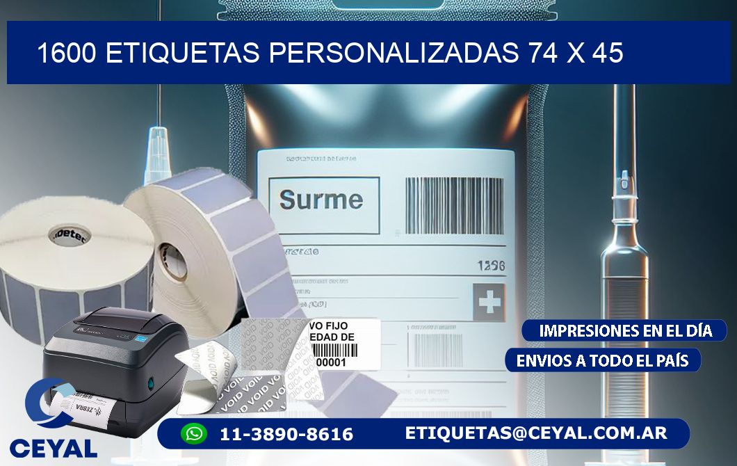 1600 ETIQUETAS PERSONALIZADAS 74 x 45