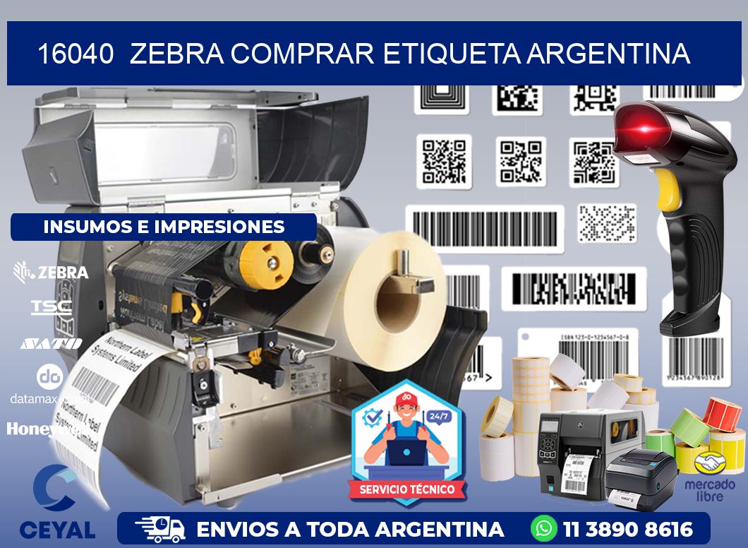 16040  ZEBRA COMPRAR ETIQUETA ARGENTINA