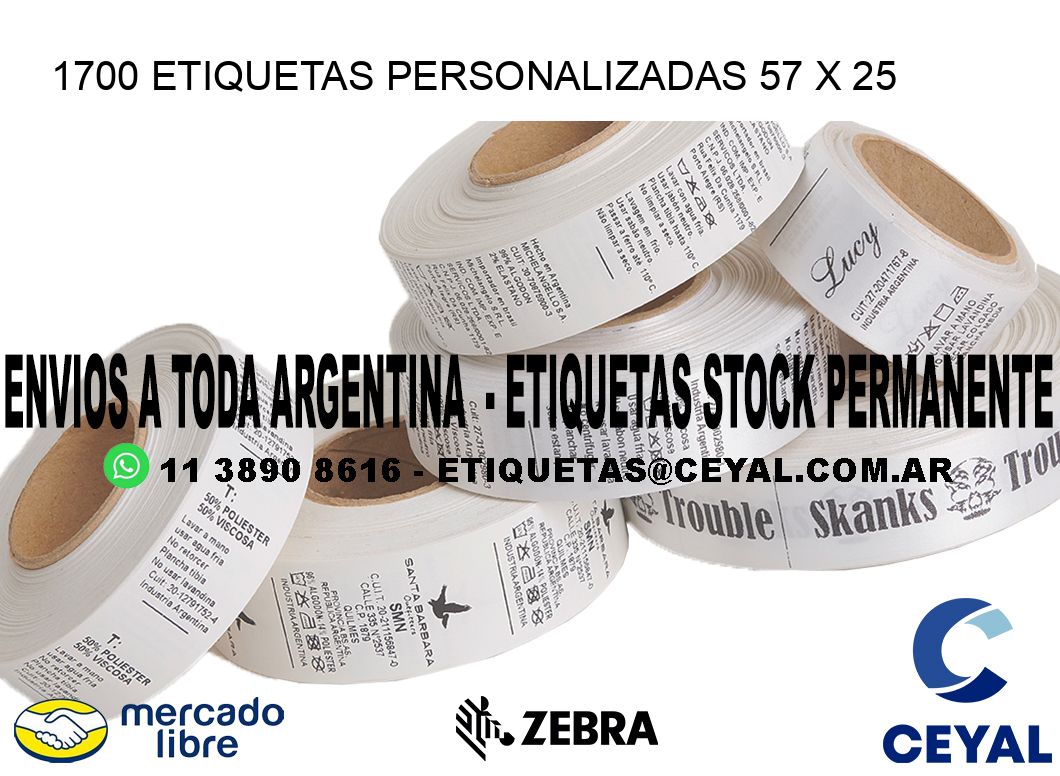 1700 ETIQUETAS PERSONALIZADAS 57 x 25
