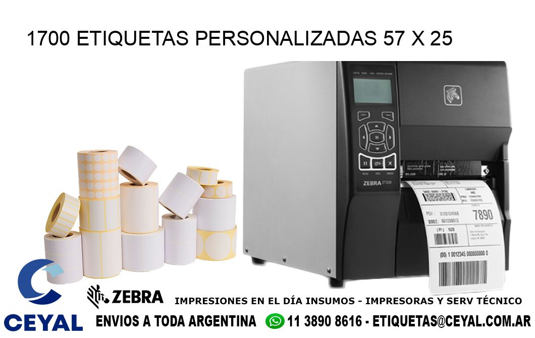 1700 ETIQUETAS PERSONALIZADAS 57 x 25