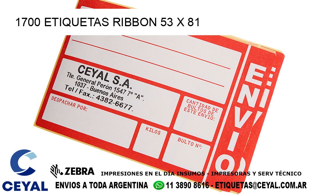 1700 ETIQUETAS RIBBON 53 x 81