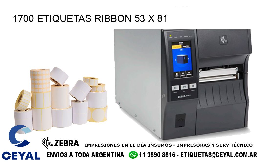 1700 ETIQUETAS RIBBON 53 x 81