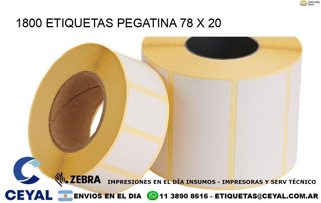 1800 ETIQUETAS PEGATINA 78 x 20