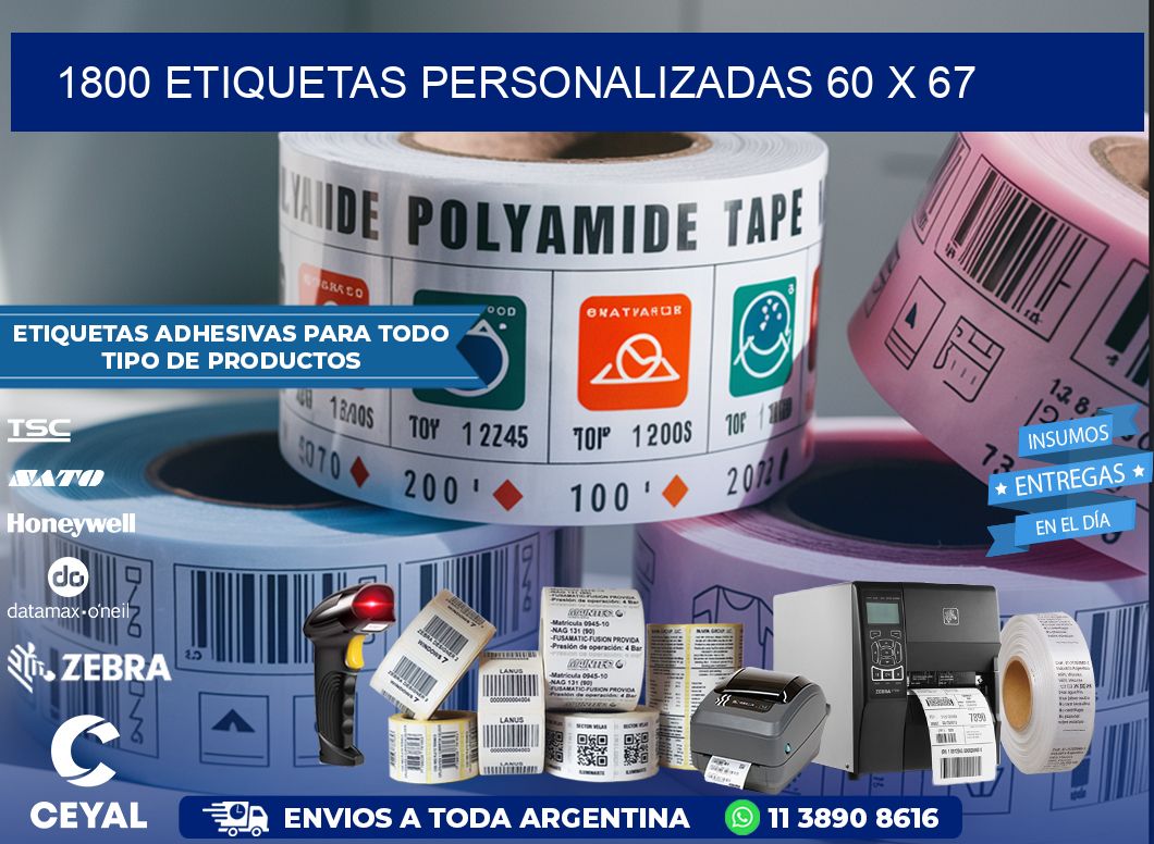 1800 ETIQUETAS PERSONALIZADAS 60 x 67