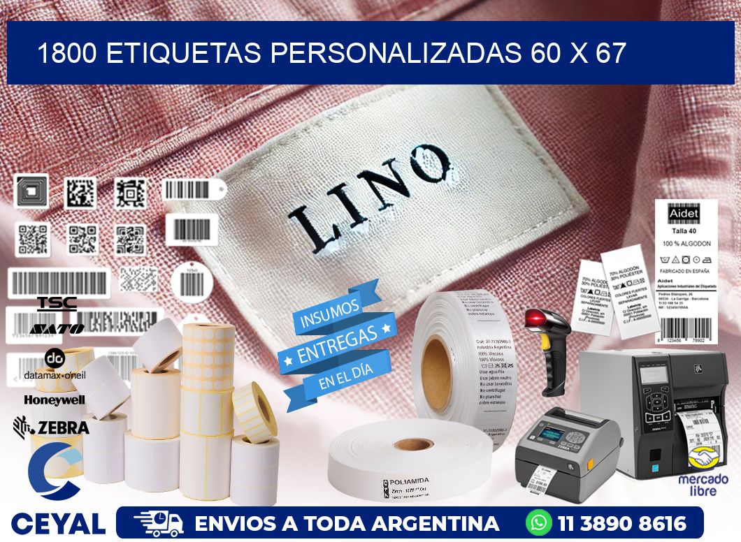 1800 ETIQUETAS PERSONALIZADAS 60 x 67