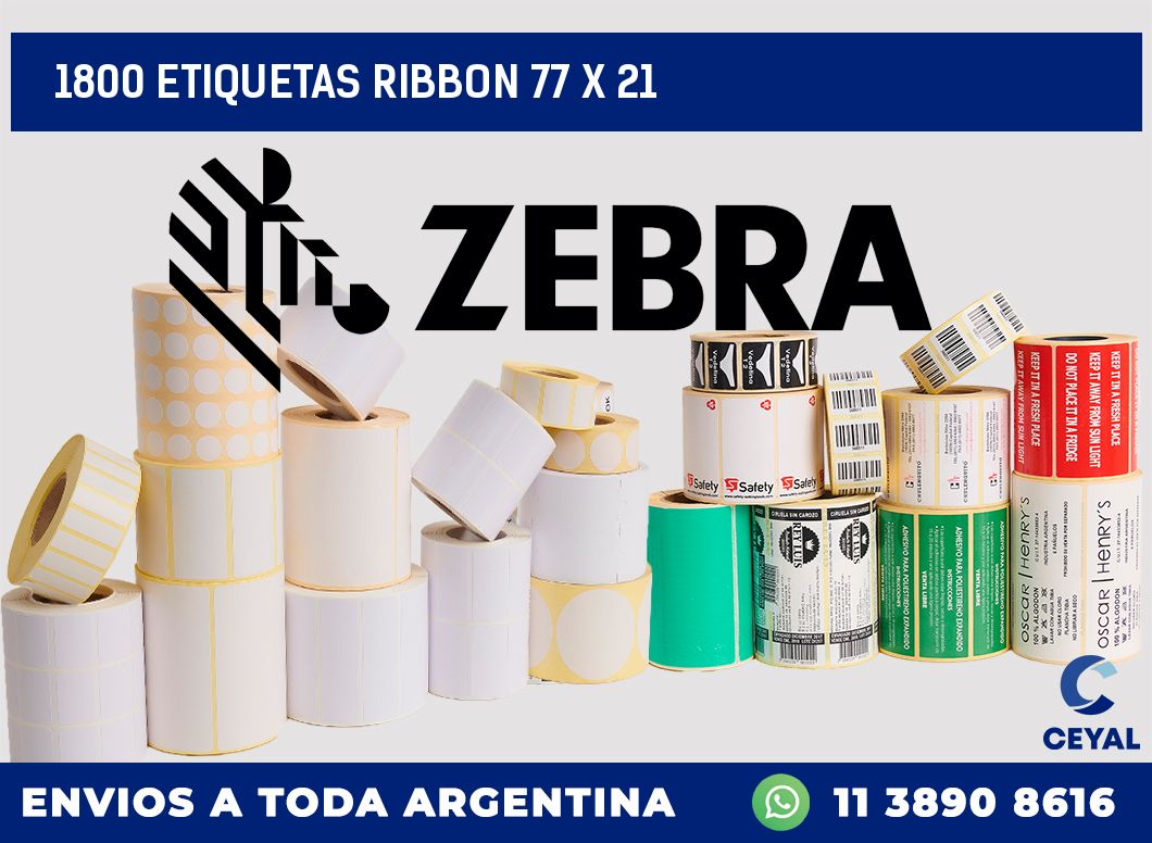 1800 ETIQUETAS RIBBON 77 x 21