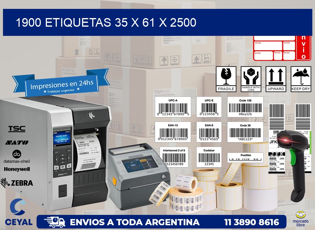 1900 ETIQUETAS 35 x 61 x 2500