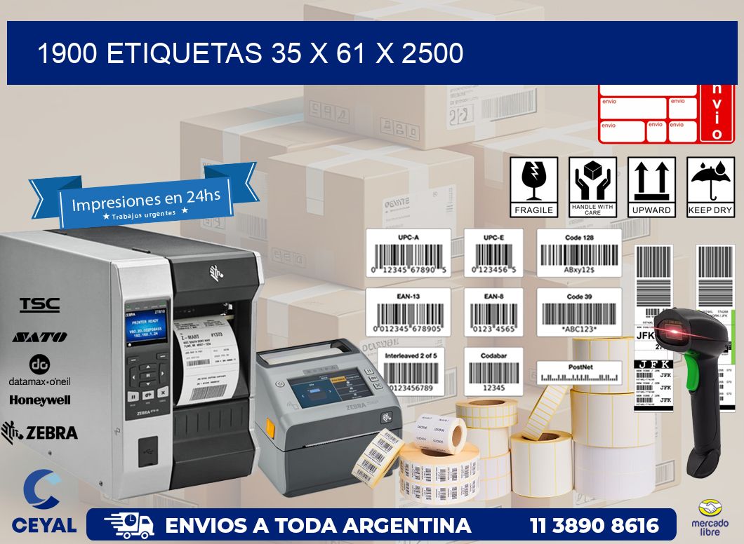 1900 ETIQUETAS 35 x 61 x 2500