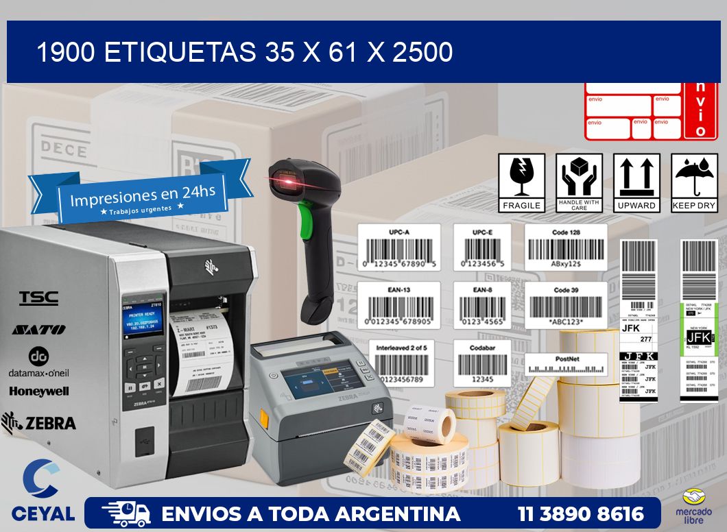 1900 ETIQUETAS 35 x 61 x 2500