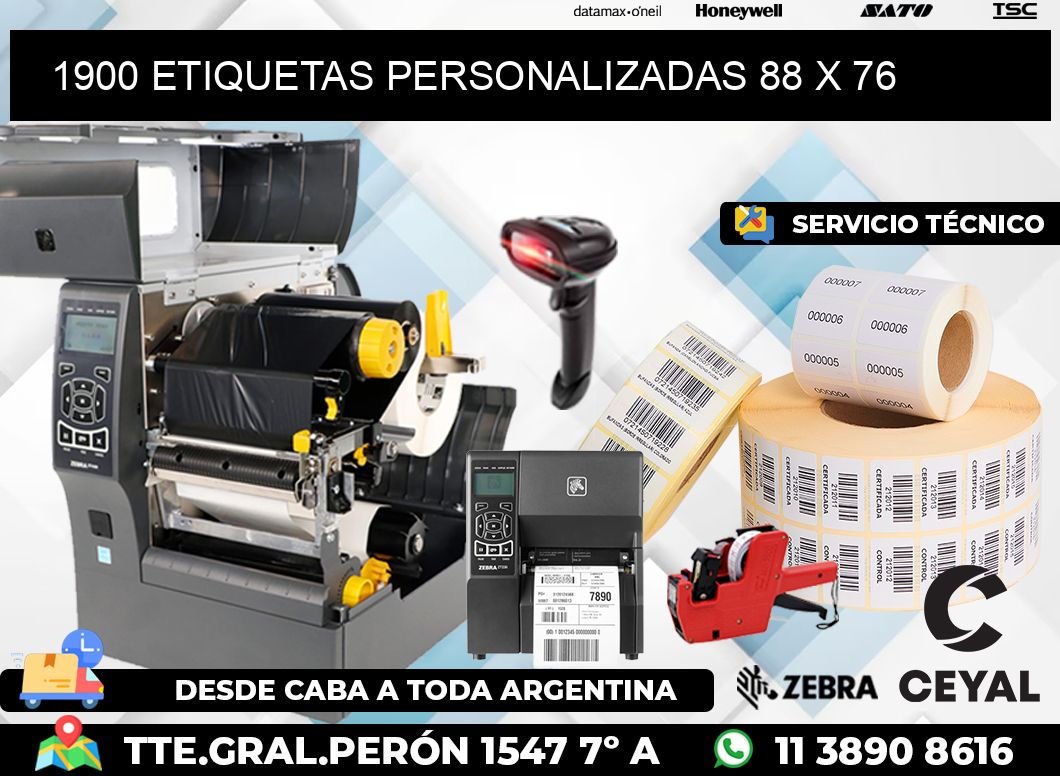 1900 ETIQUETAS PERSONALIZADAS 88 x 76