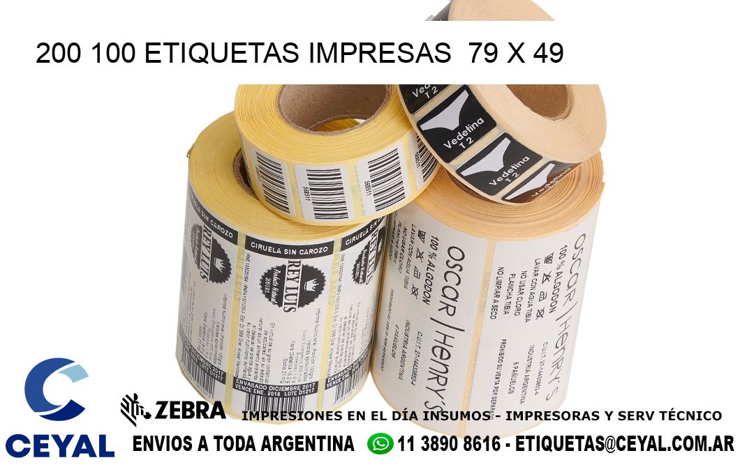200 100 ETIQUETAS IMPRESAS  79 x 49
