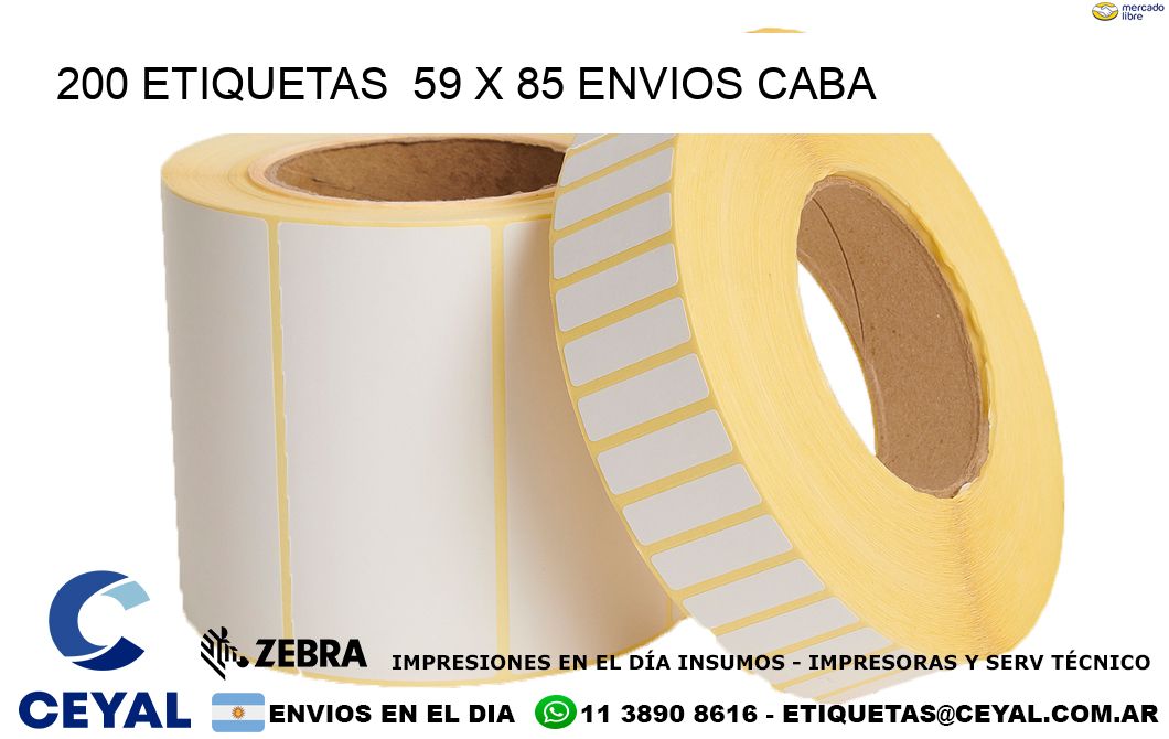 200 ETIQUETAS  59 x 85 ENVIOS CABA