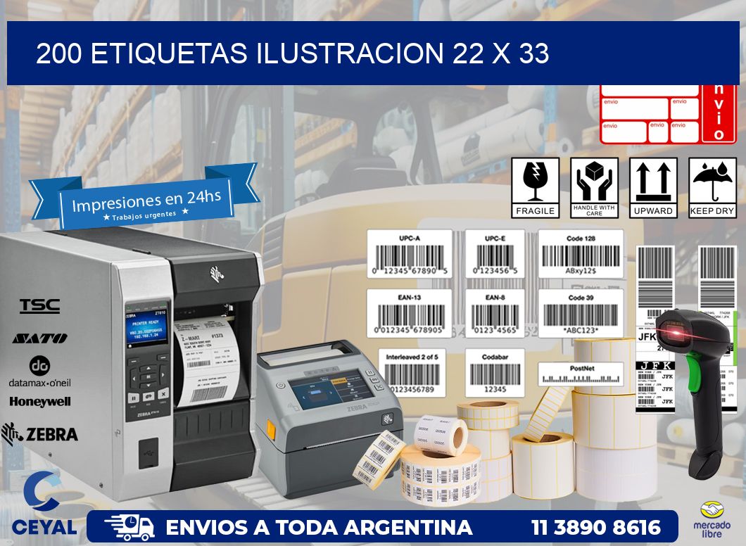 200 ETIQUETAS ILUSTRACION 22 x 33