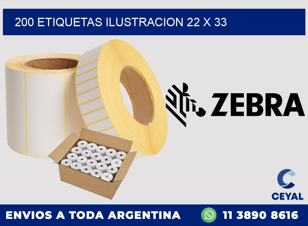 200 ETIQUETAS ILUSTRACION 22 x 33
