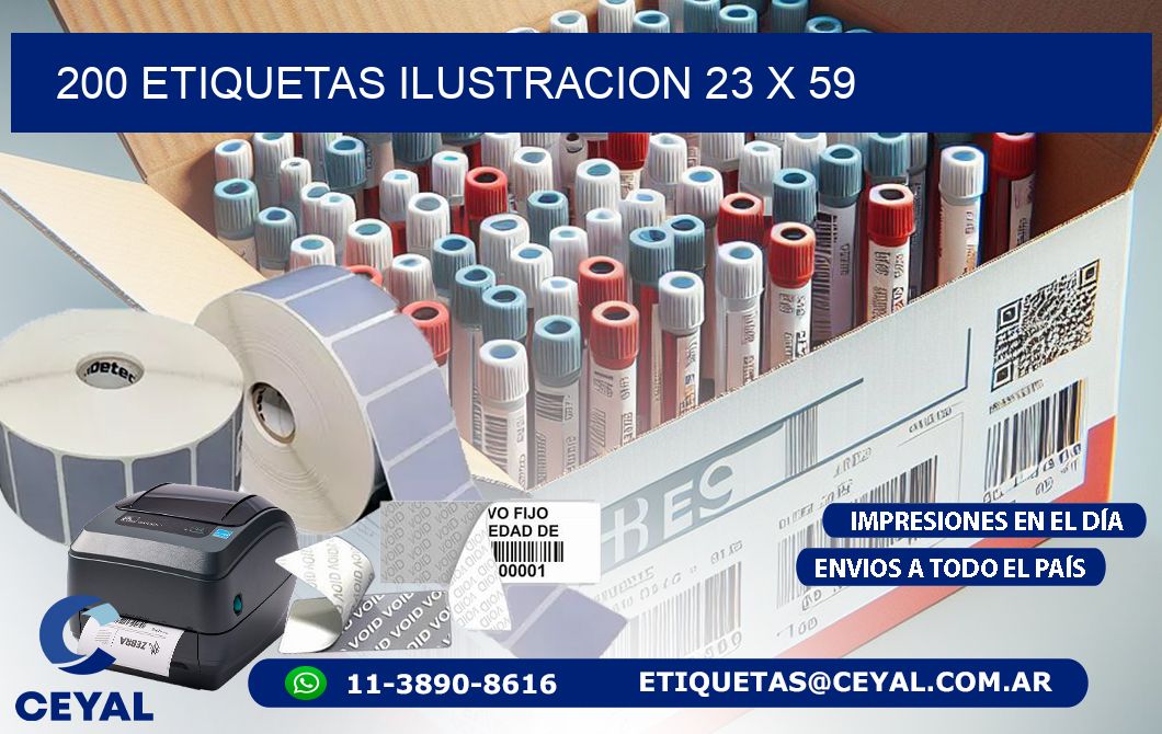 200 ETIQUETAS ILUSTRACION 23 x 59