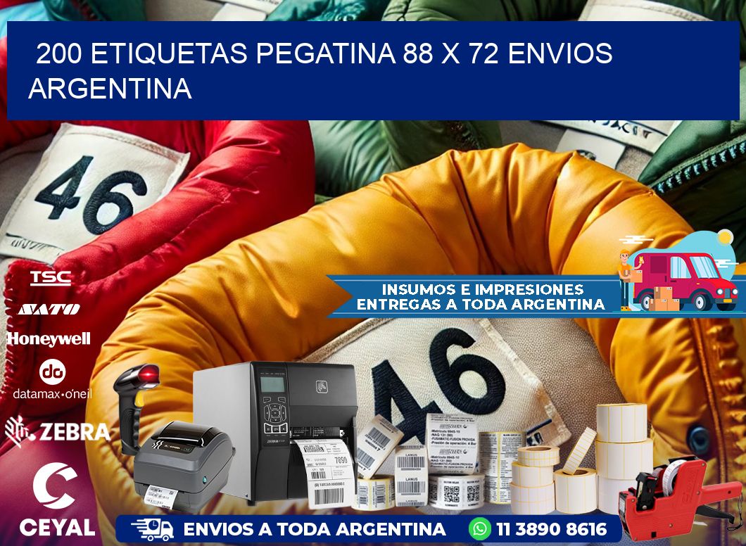 200 ETIQUETAS PEGATINA 88 x 72 ENVIOS ARGENTINA