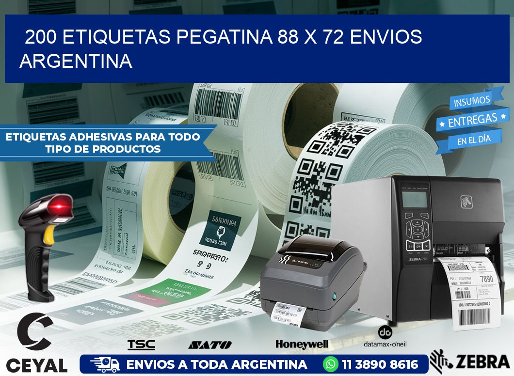 200 ETIQUETAS PEGATINA 88 x 72 ENVIOS ARGENTINA