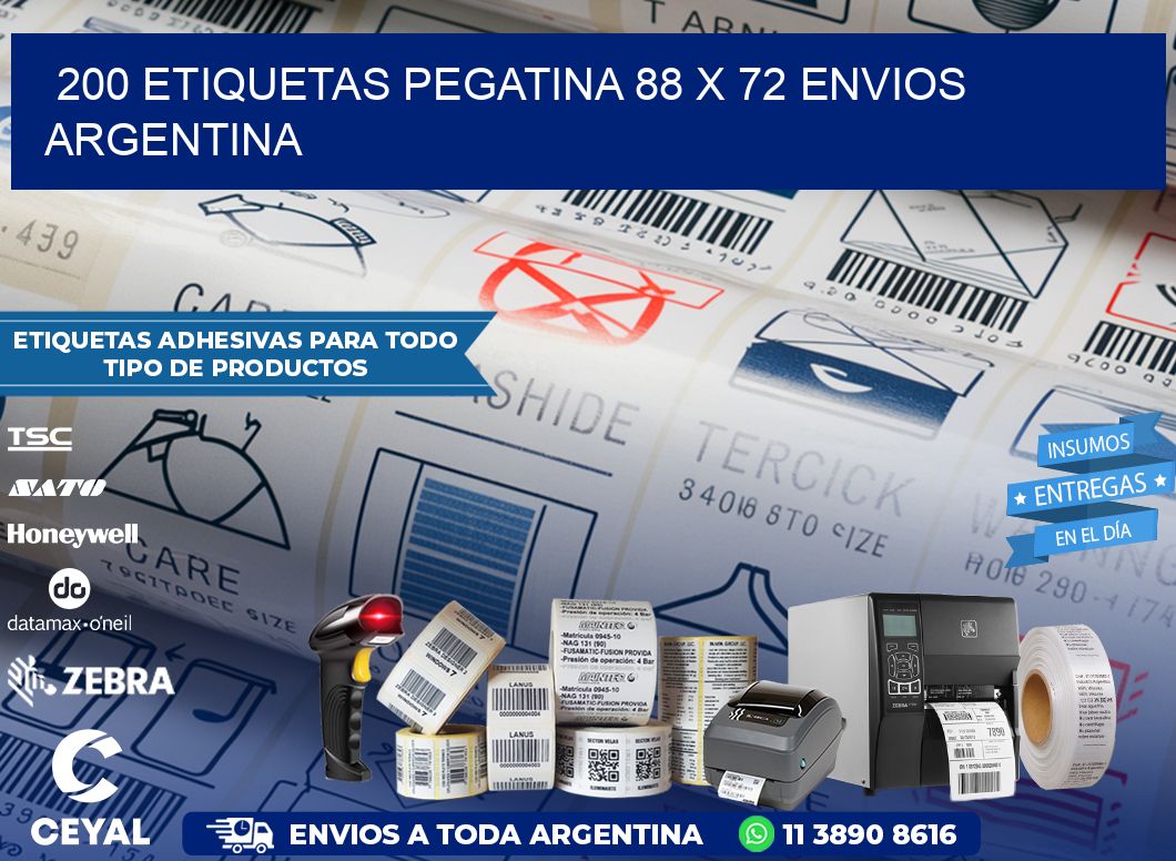 200 ETIQUETAS PEGATINA 88 x 72 ENVIOS ARGENTINA