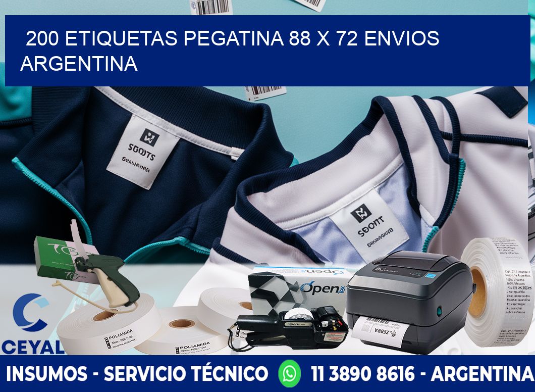 200 ETIQUETAS PEGATINA 88 x 72 ENVIOS ARGENTINA
