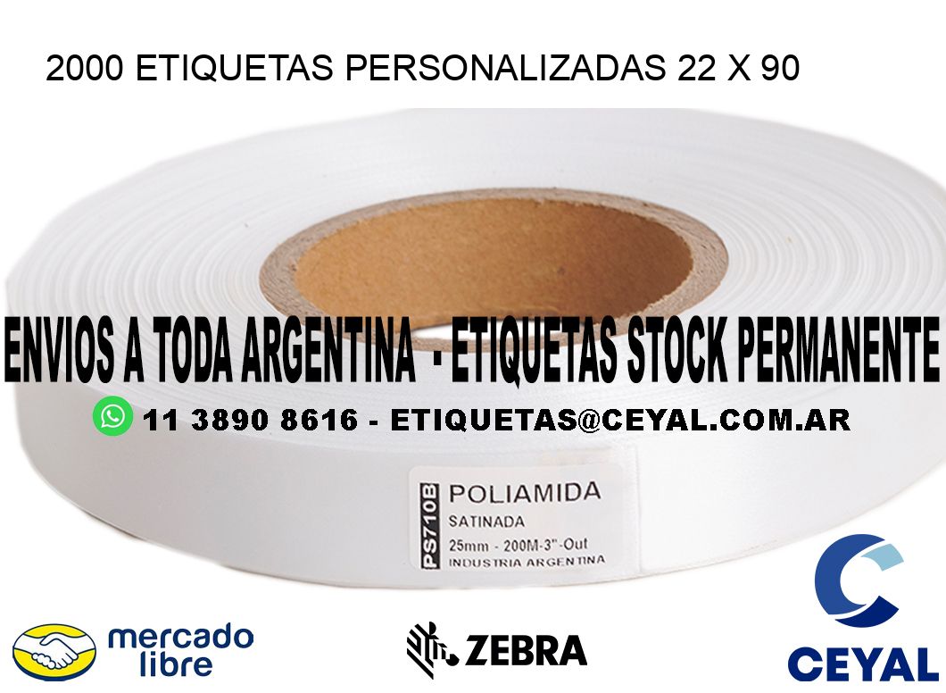 2000 ETIQUETAS PERSONALIZADAS 22 x 90
