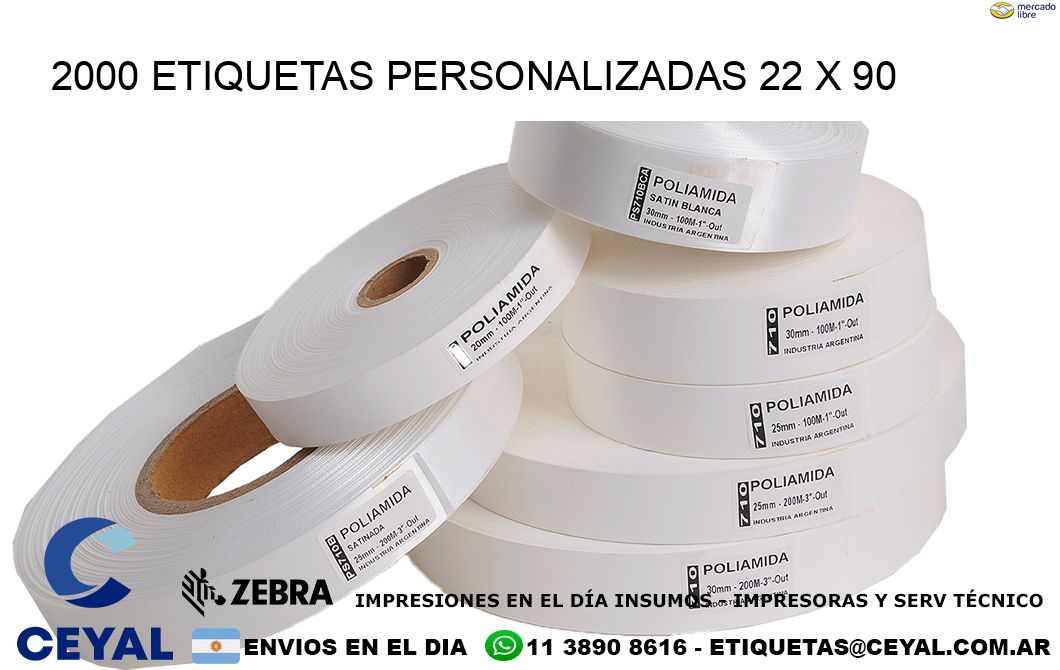 2000 ETIQUETAS PERSONALIZADAS 22 x 90