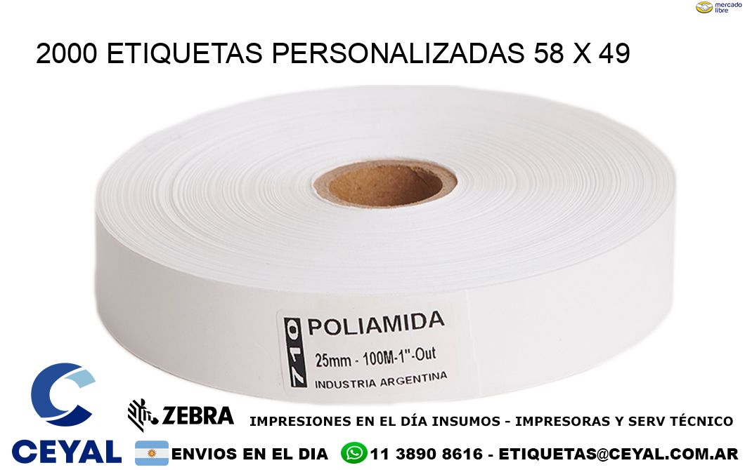 2000 ETIQUETAS PERSONALIZADAS 58 x 49