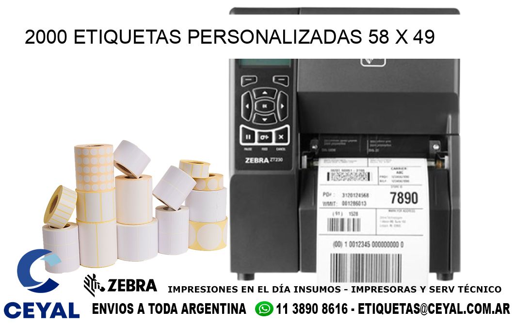 2000 ETIQUETAS PERSONALIZADAS 58 x 49