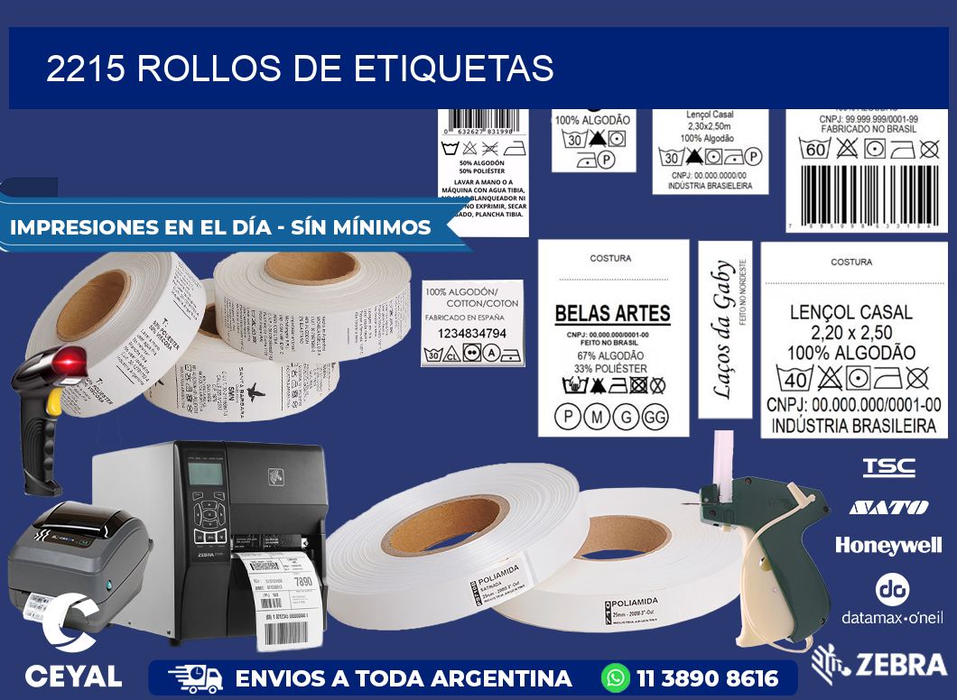 2215 ROLLOS DE ETIQUETAS