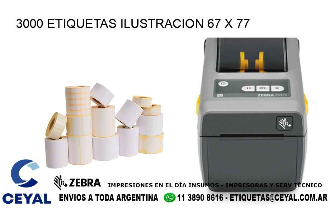 3000 ETIQUETAS ILUSTRACION 67 x 77