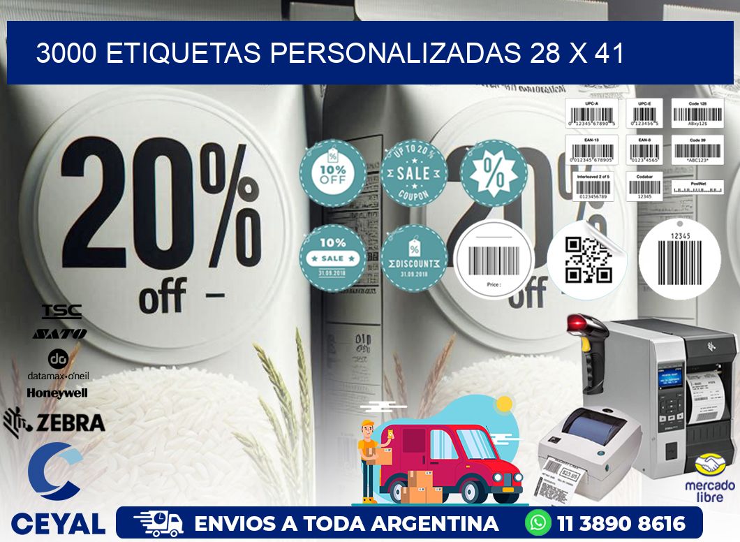 3000 ETIQUETAS PERSONALIZADAS 28 x 41