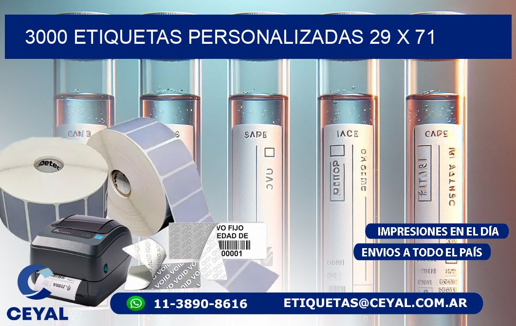 3000 ETIQUETAS PERSONALIZADAS 29 x 71