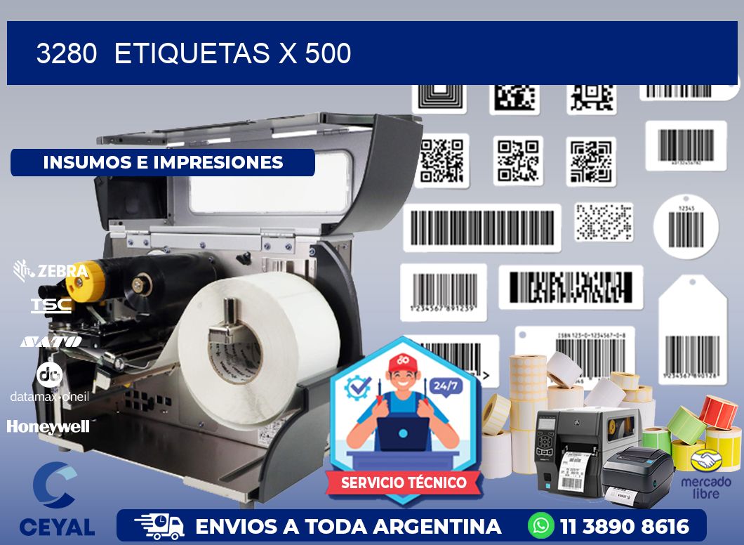3280  ETIQUETAS X 500