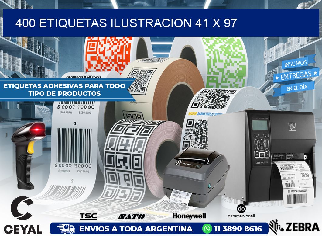 400 ETIQUETAS ILUSTRACION 41 x 97