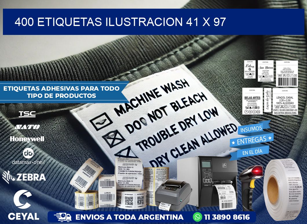 400 ETIQUETAS ILUSTRACION 41 x 97