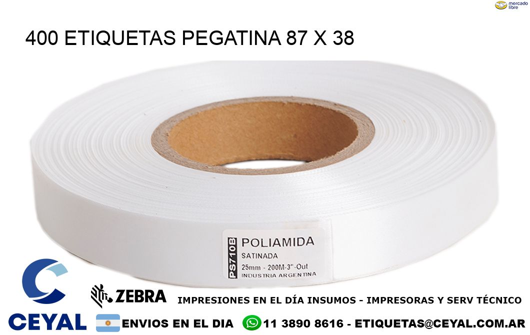400 ETIQUETAS PEGATINA 87 x 38